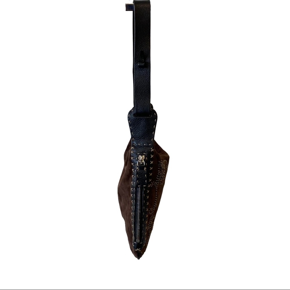 Fendi vintage suede embroidered saddle bad - Picture 5 of 5